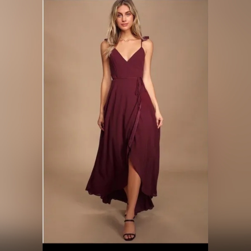 Lulu’s Here’s To Us Maxi Dress medium Wrap Special Ocassion Bridal Party Evening